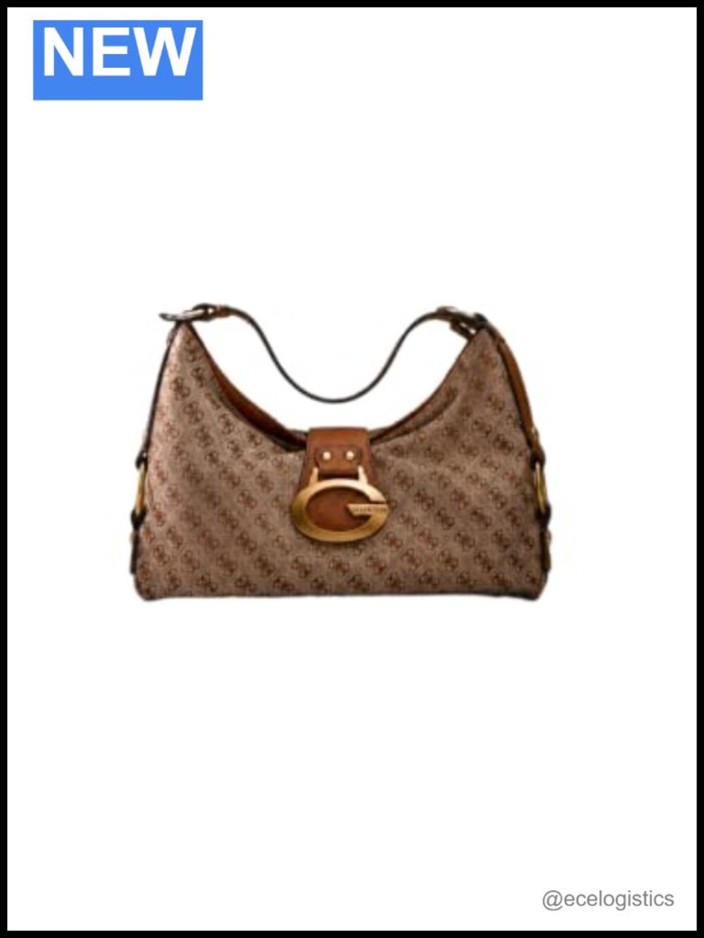GUESS Camden Shoulder Bag Hobo Polyester Blend Gold Hardware Magnetic Closure